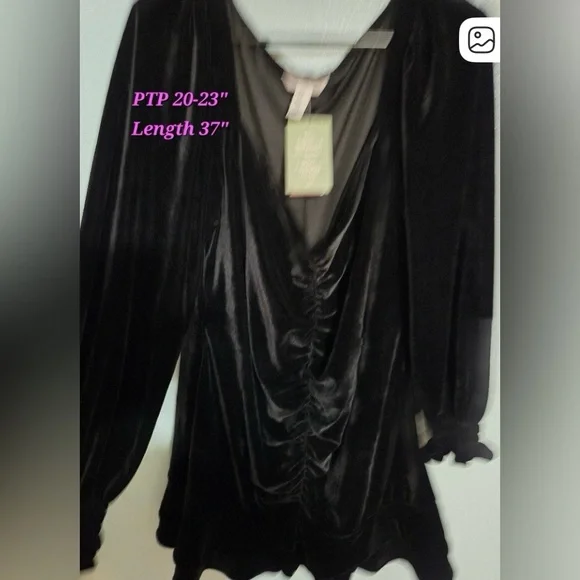 H&M Black Velvet Dress NWT - Picture 4 of 6